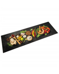 Tapis de cuisine lavable impression d'épices 60x180 cm velours | Mobilier & Déco