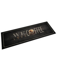 Tapis de cuisine lavable texte Coffee 60x180 cm velours | Mobilier & Déco