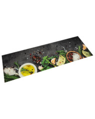 Tapis de cuisine lavable impression d'épices 45x150 cm velours | Mobilier & Déco