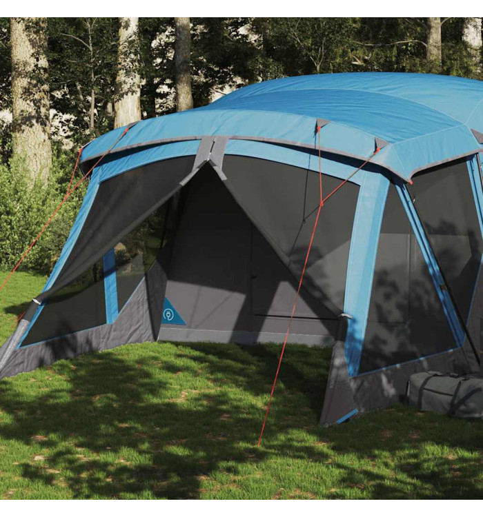 Tente de camping avec porche 4 personnes bleu imperméable | Mobilier & Déco