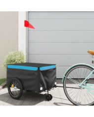 Remorque de vélo noir et bleu 30 kg fer | Mobilier & Déco