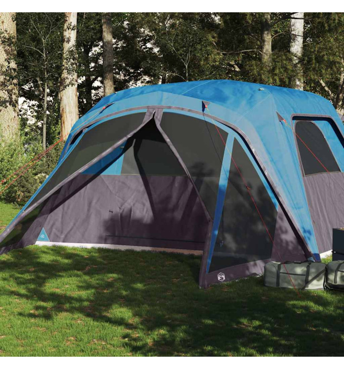 Tente familiale avec porche 6 personnes bleu imperméable | Mobilier & Déco