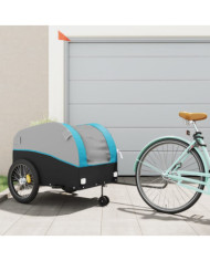 Remorque de vélo noir et bleu 45 kg fer | Mobilier & Déco