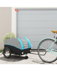 Remorque de vélo noir et bleu 45 kg fer | Mobilier & Déco