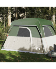 Tente de camping de cabine 4 personnes vert imperméable | Mobilier & Déco