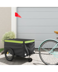 Remorque de vélo noir et vert 30 kg fer | Mobilier & Déco