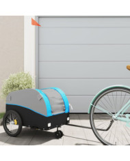Remorque de vélo noir et bleu 30 kg fer | Mobilier & Déco