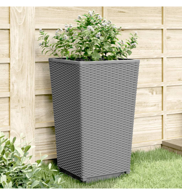 Jardinières 4 pcs gris clair 32,5x32,5x57 cm polypropylène | Mobilier & Déco