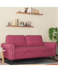 Canapé à 2 places Rouge bordeaux 140 cm Velours | Mobilier & Déco