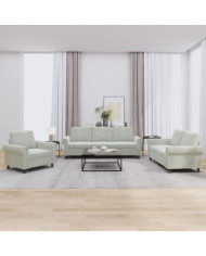Ensemble de canapés 3 pcs avec coussins Gris clair Velours | Mobilier & Déco