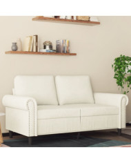 Canapé à 2 places Crème 120 cm Velours | Mobilier & Déco