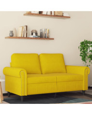 Canapé à 2 places Jaune 120 cm Velours | Mobilier & Déco