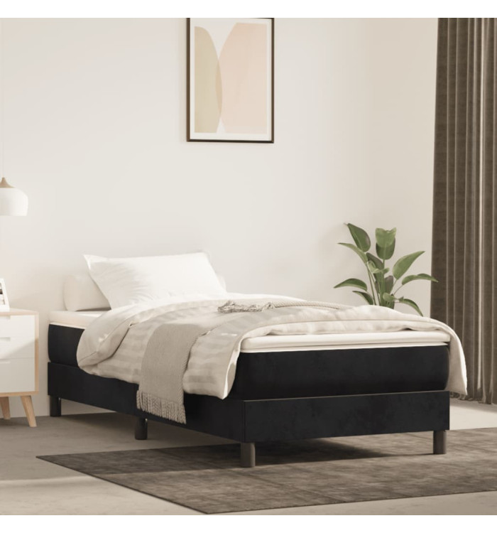 Matelas de lit à ressorts ensachés noir 120x190x20 cm velours | Mobilier & Déco