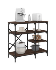 Support de boulanger chêne marron bois d’ingénierie et métal | Mobilier & Déco
