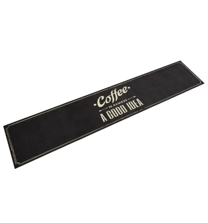 Tapis de cuisine lavable texte Coffee 60x300 cm velours | Mobilier & Déco