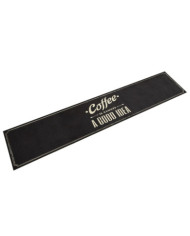 Tapis de cuisine lavable texte Coffee 60x300 cm velours | Mobilier & Déco