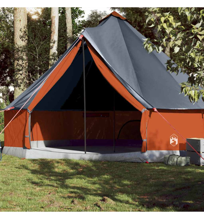 Tente familiale tipi 10 personnes gris et orange imperméable | Mobilier & Déco