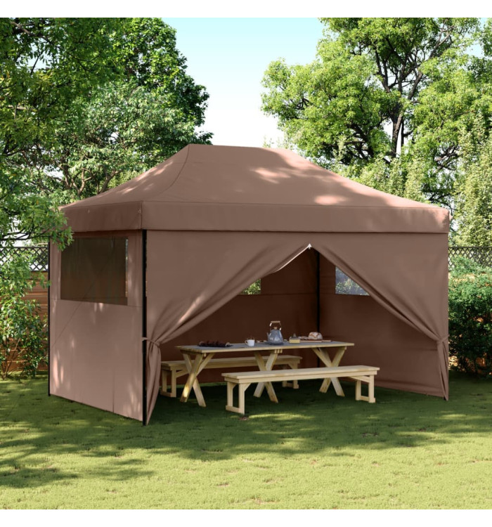 Tente de réception pliable escamotable avec 4 parois latérales | Mobilier & Déco