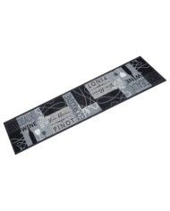 Tapis de cuisine lavable imprimé Wine gris 60x300 cm velours | Mobilier & Déco