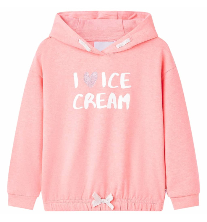 Sweatshirt à capuche pour enfants rose vif 140 | Mobilier & Déco
