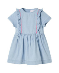 Robe pour enfants à volants bleu doux 140 | Mobilier & Déco