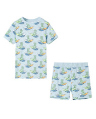 Pyjamas à manches courtes pour enfants bleu clair 116 | Mobilier & Déco