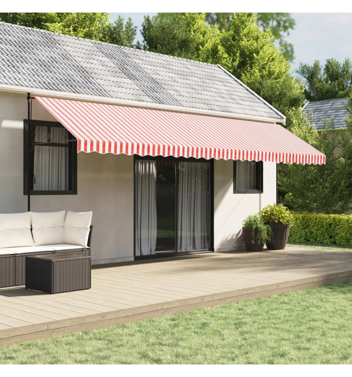Tissu de remplacement pour auvent rayures rouges et blanches | Mobilier & Déco