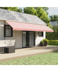 Tissu de remplacement pour auvent rayures rouges et blanches | Mobilier & Déco