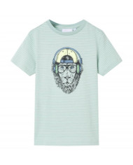 T-shirt à rayures pour enfants menthe clair 140 | Mobilier & Déco