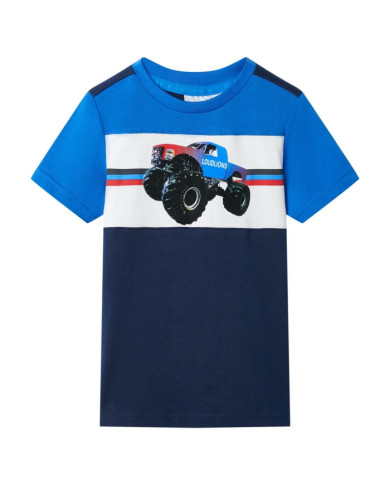 T-shirt pour enfants bleu et bleu marine 140 | Mobilier & Déco