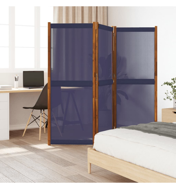 Cloison de séparation 3 panneaux bleu foncé 210x180 cm | Mobilier & Déco