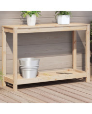 Table de rempotage avec étagère 108x35x75 cm bois massif de pin | Mobilier & Déco