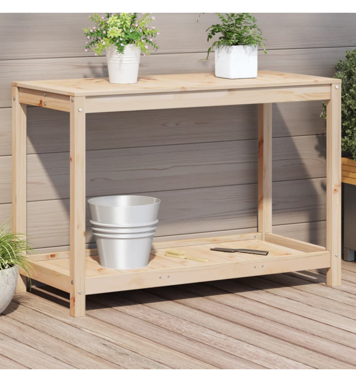 Table de rempotage avec étagère 108x50x75 cm bois massif de pin | Mobilier & Déco