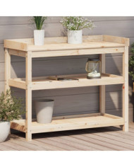 Table de rempotage avec étagères 108x45x86,5 cm bois massif pin | Mobilier & Déco