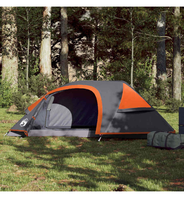 Tente de camping à dôme 1 personne orange imperméable | Mobilier & Déco