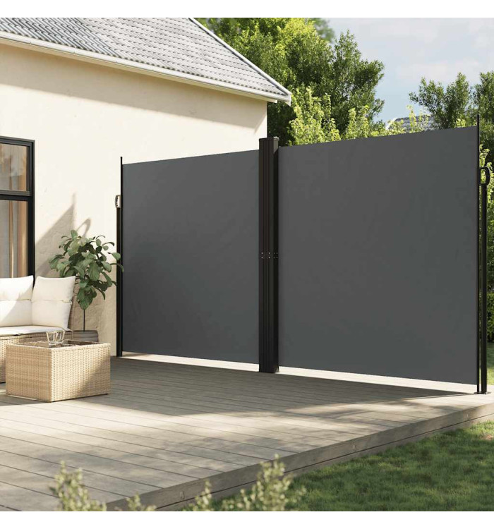 Auvent latéral rétractable anthracite 200x600 cm | Mobilier & Déco