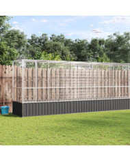 Volière avec extension argenté 834,5x107x212 cm acier | Mobilier & Déco