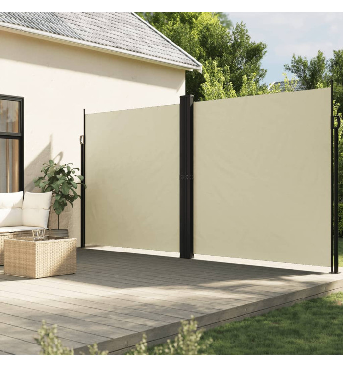 Auvent latéral rétractable crème 220x600 cm | Mobilier & Déco