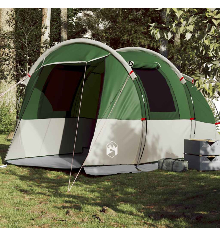 Tente de camping tunnel 4 personnes vert imperméable | Mobilier & Déco