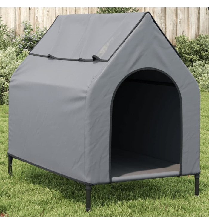 Niche pour chien gris clair tissu oxford et acier | Mobilier & Déco