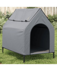 Niche pour chien gris clair tissu oxford et acier | Mobilier & Déco