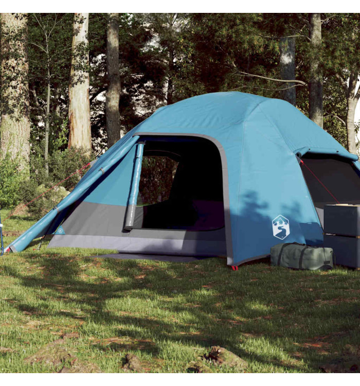 Tente de camping à dôme 4 personnes bleu imperméable | Mobilier & Déco