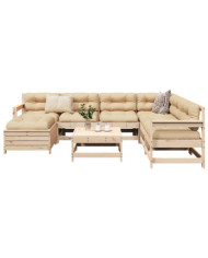 Salon de jardin 8 pcs bois de pin massif | Mobilier & Déco