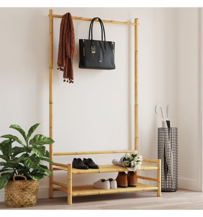Porte-vêtement avec étagères 103x40x183 cm bambou | Mobilier & Déco