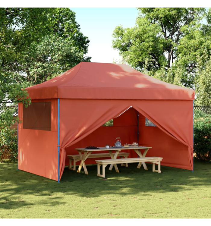 Tente de réception pliable escamotable avec 4 parois latérales | Mobilier & Déco