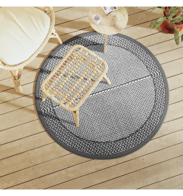 Tapis d'extérieur ARAKIL gris Ø120 cm PP | Mobilier & Déco