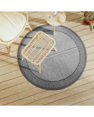 Tapis d'extérieur ARAKIL gris Ø120 cm PP | Mobilier & Déco