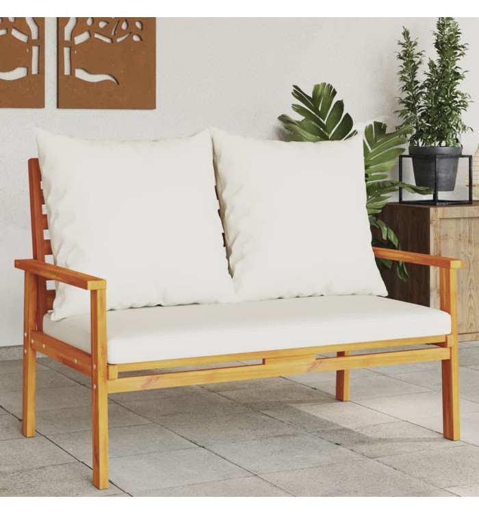 Canapé de jardin 120 cm avec coussin bois d'acacia massif | Mobilier & Déco