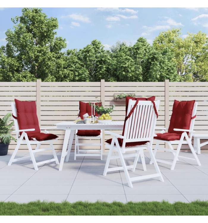 Coussins de chaise à dossier haut lot de 4 rouge bordeaux | Mobilier & Déco