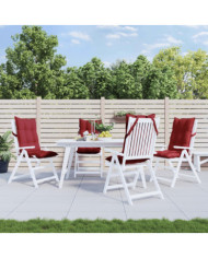 Coussins de chaise à dossier haut lot de 4 rouge bordeaux | Mobilier & Déco